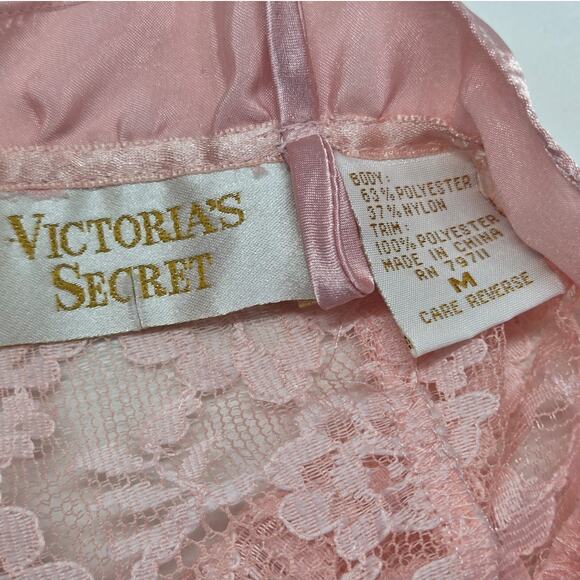 Victoria's Secret Vintage Gold Label Coral Pink Medium Teddy Lingerie Bodysuit - Picture 11 of 16